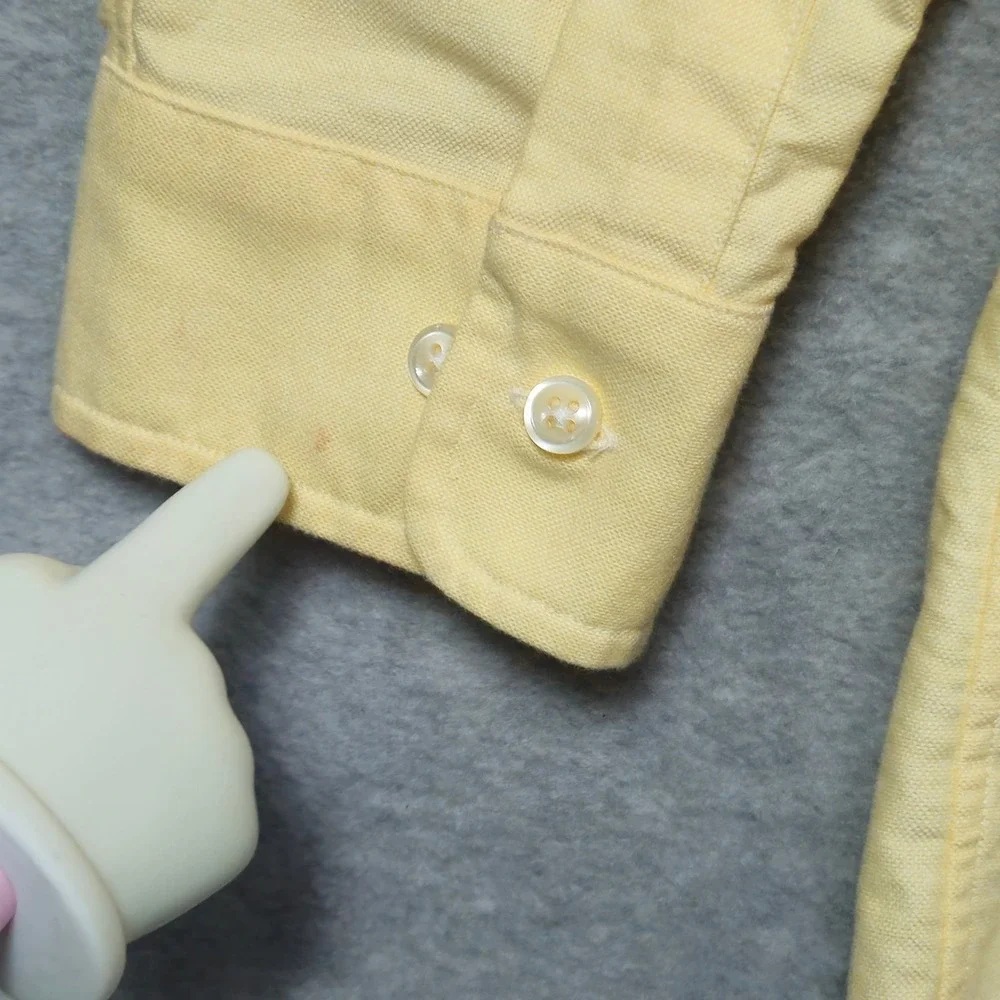 Ralph Lauren Yarmouth Mens 15.5 33 Yellow Cotton Oxford Button Down Flesh Pony - Picture 7 of 7